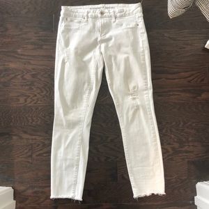 Articles of Society distressed white denim 26